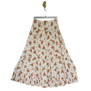 Ralph Lauren Denim Supply Peasant Tiered Maxi Skirt S Cottagecore Boho Fairy